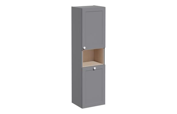 VitrA Root Classic 40cm 2 Door Semi-Tall Unit w/Laundry Basket (RH Hinge) - Matt Grey